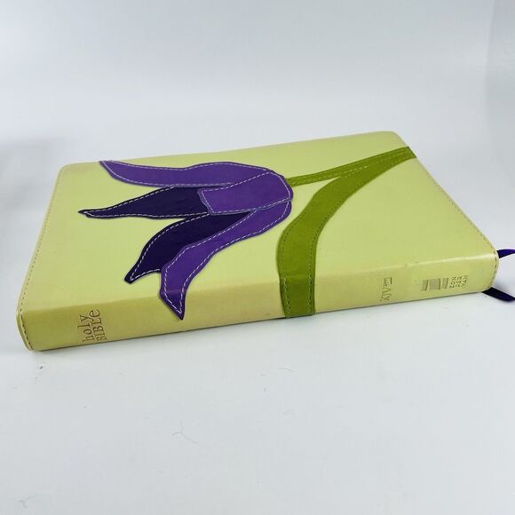 KJV BLOOM COLLECTION BIBLE Zondervan Soft Faux Leather Red Letter Lay Flat Tulip - Picture 8 of 16